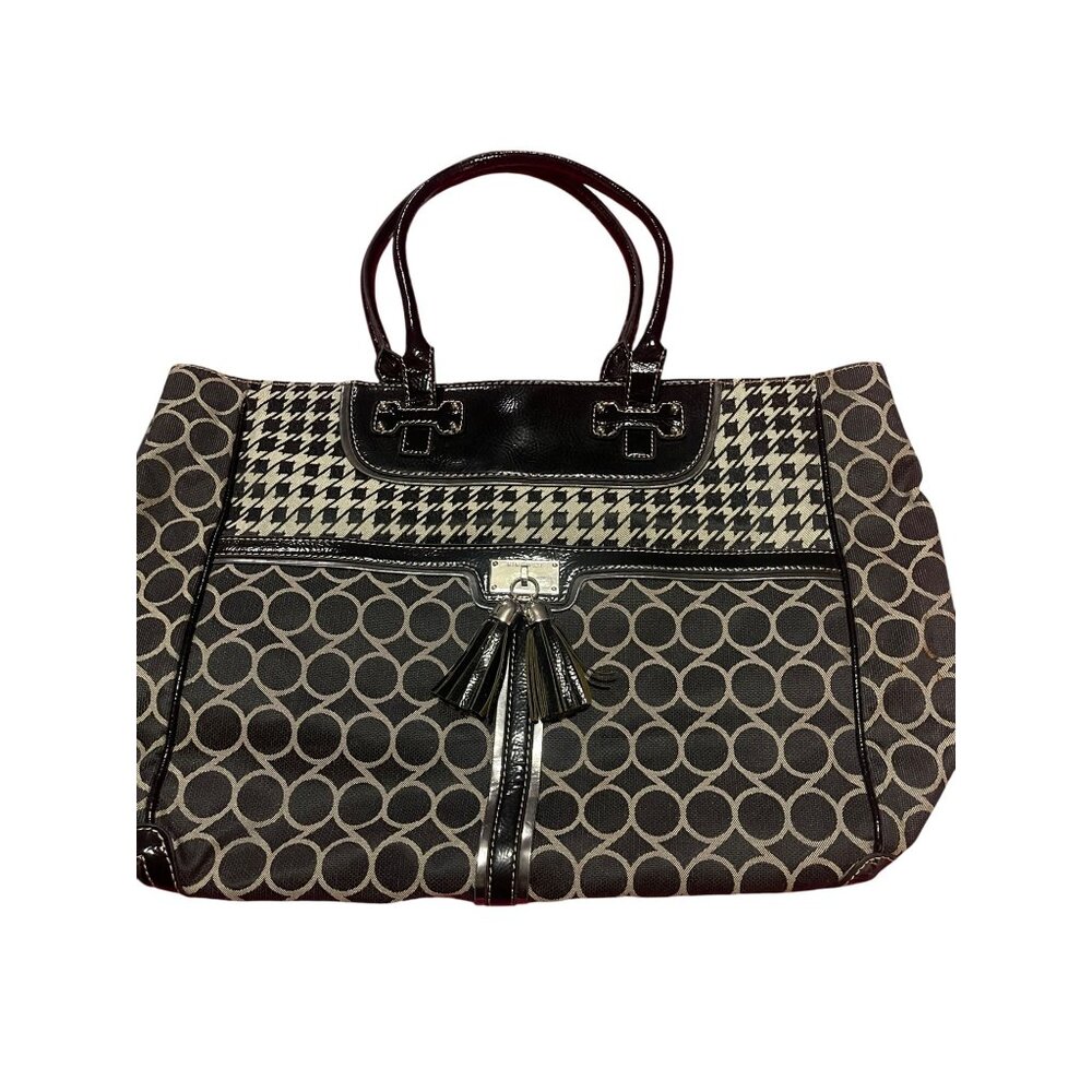 Nine West Black and Grey Design Shoulder Tote